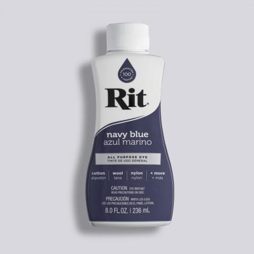 Easy to Use All Purpose Liquid Dye, 236 mL, Multiple Colours Available, Suitable for Cotton Silk Wool Nylon Rayon and More (Navy Blue)
