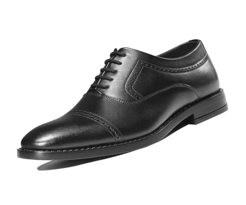 Image of LOUIS STITCH Men's Jet Black Formal Lace-Up Oxford Shoes | Formal Lace-Up Shoes for Men | Business & Occasion Wear | LSVSOX-1-JB