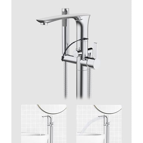 Robinet mitigeur moderne pour baignoire et douche autoportant au sol
