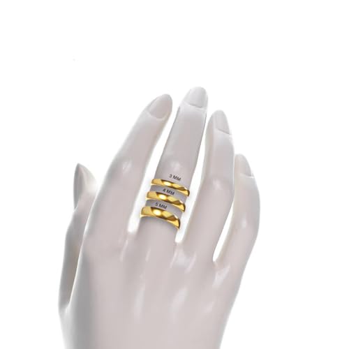 3mm-5mm 14K Solid Gold Plain Wedding Band for Men & Women - Comfort Fit Italian 14K Real Solid Gold Band Ring for Wedding & Engagement4