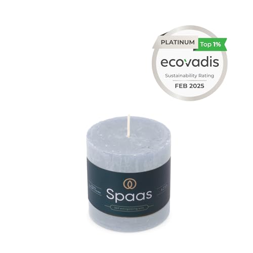 Spaas Rustic Pillar Candle 70/70 mm 1 x Light Blue