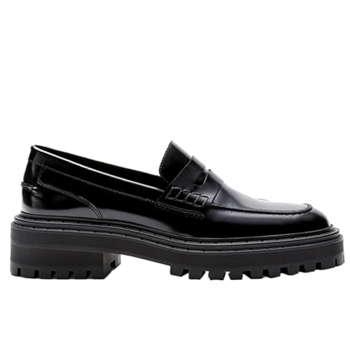 Loafers for Women Women's Flat Shoes Style Fashion Thick Sole Genuine Leather Slip-On Loafers