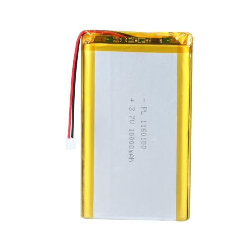 Uxney Batería de 3,7 V 10000 mAh 1160100 de polímero de litio, iones de litio, batería de iones de litio con conector de 2 PH con 2 mm de tamaño de cuadrícula