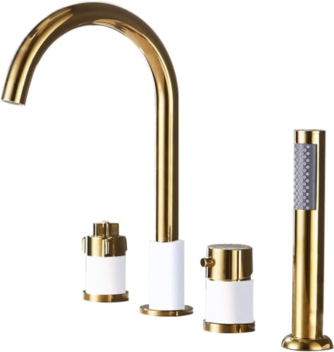 Mitigeur de baignoire-douche thermostatique noir à 4 trous pour salle de bain