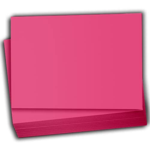 Hamilco Colored Scrapbook Cardstock Paper 4x6 Card Stock Paper 65 lb Cover 100 Pack (Fuchsia Pink)