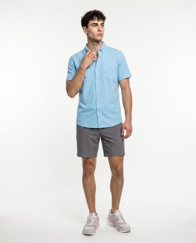 Image of Visive Mens Shirts Multi Packs Short Sleeve Button Down Dress Shirts Solid Color Big and Tall
