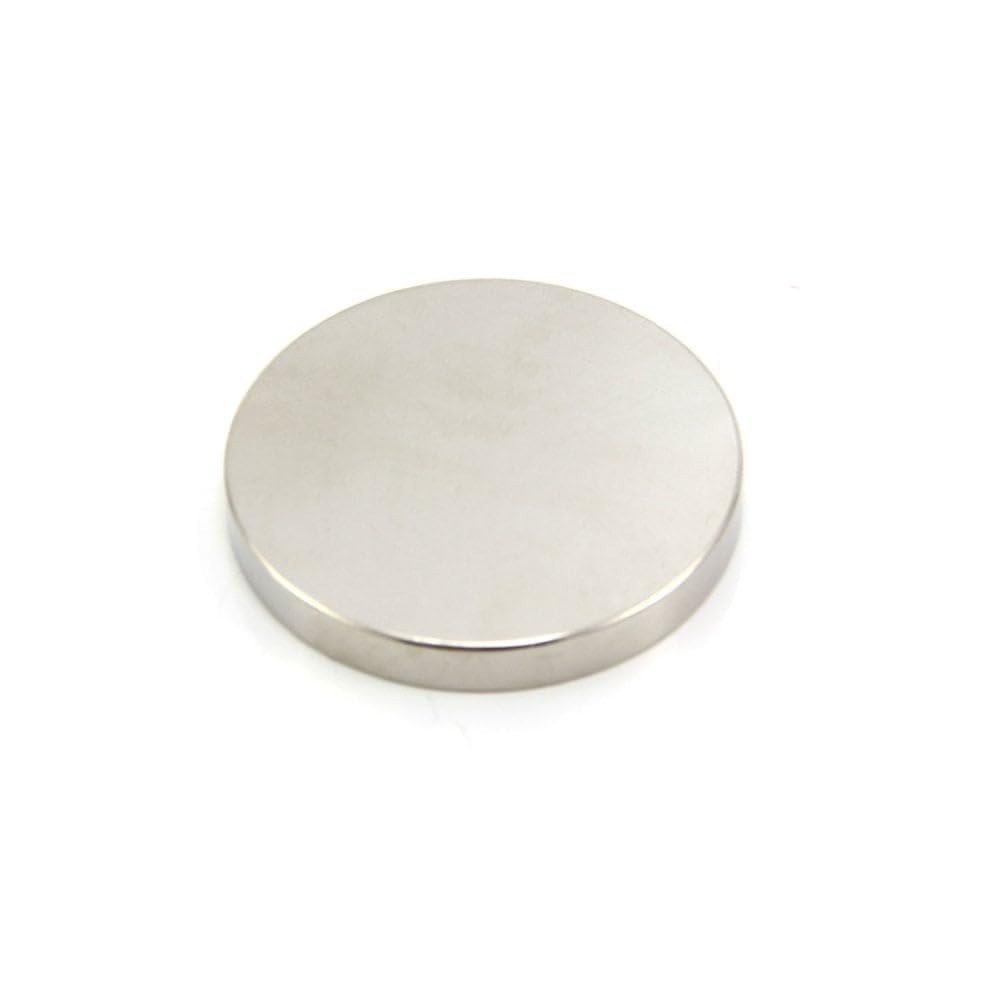 First4magnets Silver N42 Neodymium Magnet For Arts, Crafts, Model Making, Diy, Hobbies, Office, And Home - 40Mm Dia X 5Mm Thick - Pull 16.3Kg