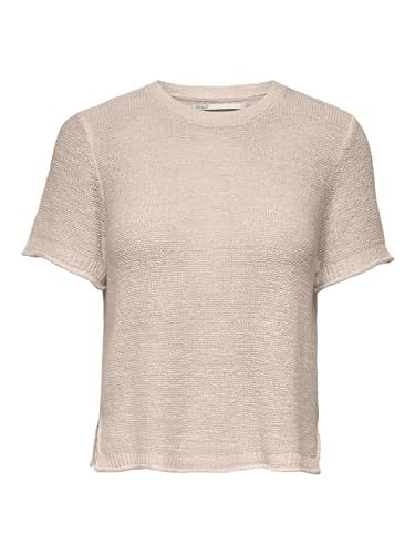 ONLY Damen Onlsunny S/S Nca KNT Pullover 15254282,Pumice Stone,M