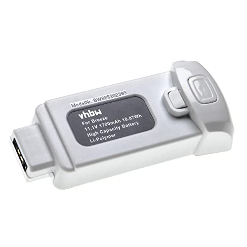 vhbw Batterie Compatible avec Yuneec Breeze, Breeze 4K Drone (1700mAh, 11,1V, Li-polymère)