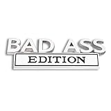Luminuti Bad Ass Edition Emblem, Bad Ass Car Tail Badge, Car Funny Modification Label Decal, Car Fender Bumper Sticker Body Sticker Fit for Universal Vehicle (Silver&Black)