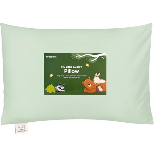 KeaBabies Toddler Pillow with Pillowcase, 13x18 Kids Pillows (Sage)