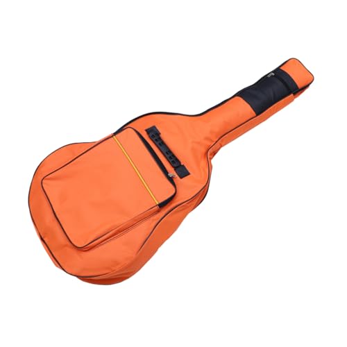 UTHCLO Funda para Guitarra Acústica de Mochila de Oxford con Correas Dobles Ajustables Bolsillo Frontal Pequeño Diseño Ergonómico y Acolchado Transpirable Color Naranja