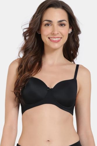 Image of Zivame Padded Non Wired 3 /4Th Coverage T-Shirt Bra - Anthracite