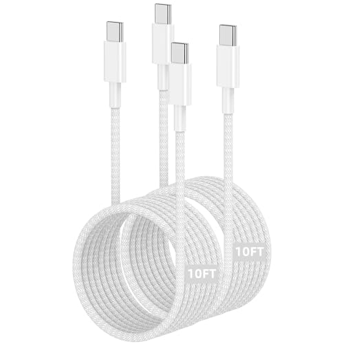 USB C to C Charger Cable 10ft 60W Type C to C Fast Charging Cable Cord Long for Apple iPhone 17 Pro Max/17 Air/16 Pro Max/16 Pro/15 Plus/15 Pro Max/MacBook 2021/2020/2019 iPad Pro/Mini/Samsung Galaxy