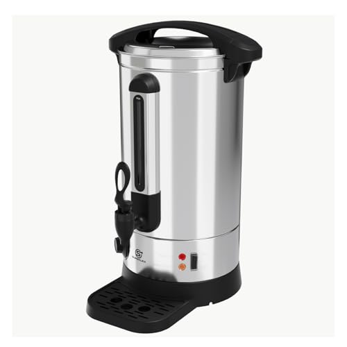 SUPERLEX Electric Catering Urn 10L Stainless Steel Water Boiler 1500W Hot Water Dispenser with Automatic Reboil Function and Water Gauge