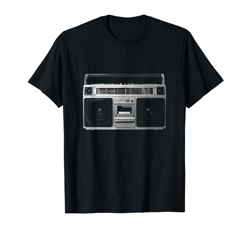 Cool guetto blaster t-shirt, Preto