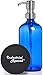 Industrial Rewind Cobalt Blue Glass Soap Dispenser with Stainless Pump - 8oz Soap Bottle or Lotion Bottle (Cobalt Blue/Stainless)