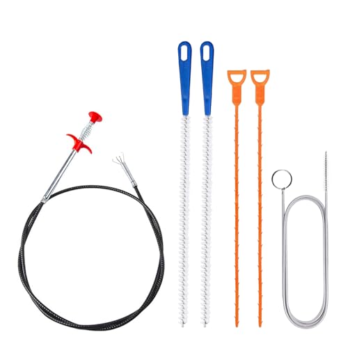 Redamancy 6 Pièces Furet Déboucheur Canalisation Professionnel, Deboucheur Canalisation Brosse, Brosse de Débouchage de Canalisation, Outil de Débouchage d'évier pour Tuyauterie égouts,Lavabo,Cuisine