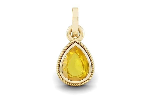 15.25 Ratti Natural Yellow Sapphire Pendant/Locket Pukhraj Stone Original AAA+ Quality Gemstone Gold Plated Pendant for Men and Women-image-0