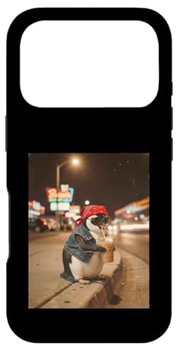 Cool Penguin Buvant du café glacé Penguins Meme Hommes Coque pour iPhone 17 Pro