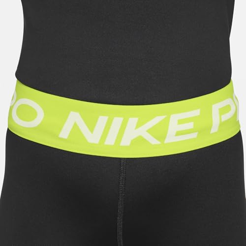 Nike Pro Big Kids' (Girls') Dri-FIT 5" Shorts (Black/Volt/White, FB1081-011) Size Large4