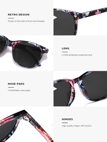 Wzerry Sunglasses for Women Polarized, Sun Glasses Vintage Style Trendy Round UV400 Protection Lens2