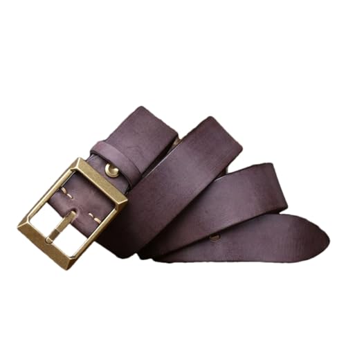 Men’S 3.9CM Thickened Genuine Leather Luxury Designer Belt With Copper Buckle For Vintage Jeans Cowboy