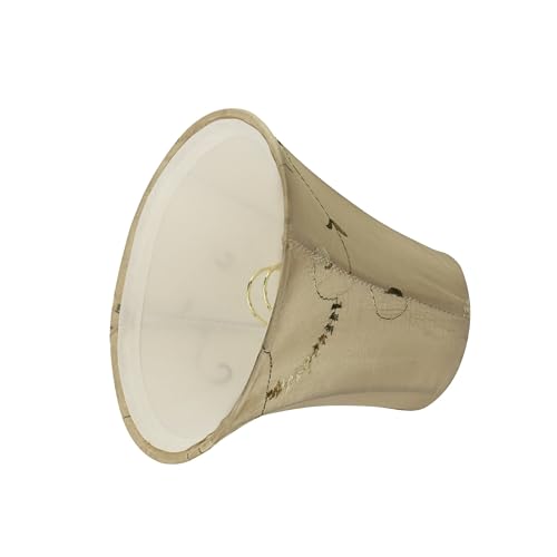 Image of Aspen Creative 30009 Small Bell Shape Chandelier Clip-On Lamp Shade, Gold, 3 inch Top x 6 inch Bottom x 5 inch Slant