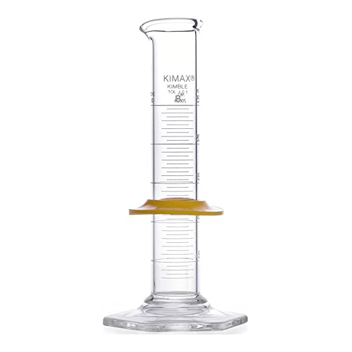 Image of Kimble 20024-500 Glass Class B Single Metric Scale Graduated Cylinder, 500mL Capacity, 25 - 500mL Graduation Interval (Case of 8)