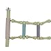 IEUDNS 4 Rung Small Parrots Ladder Perch for Bird Cage Wood & Rope Toy Multipurpose Quick Installation Climbing Toy with Screw Mount