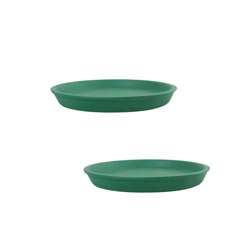 Image of Lasaki Round Ceramic Trays (Plates Saucers) for Pots, planters, Flower, Succulent(Set of 2,deep Jungle,3.5 inch) R3.5(Plants not Included)