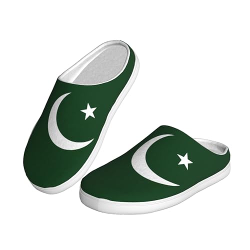 Cozy Flag of Pakistan print Slippers Indoor and Outdoor Fuzzy House Shoes Anti-Skid Sole Gifts for Women Indoor Scuff2