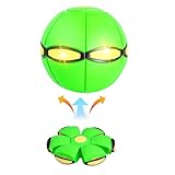 Kjocie Pet Toy Flying Saucer Ball with 6 Lights - Interactive Dog Ball Light Herding Toy Four Colors (Geen)