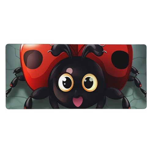 Tapis de souris de jeu 40x90cm coccinelle avec base caoutchouc antidérapante