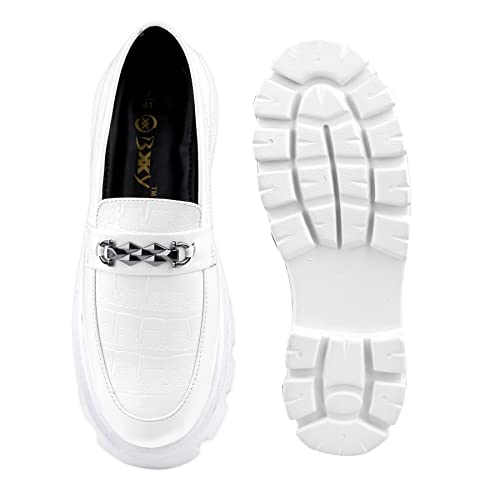 Image of Men's Senthetic Patent Meterial Casual Buckle Slip-On Loafer and Moccasion Shoes
