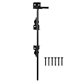 HILLMASTER 18" Heavy Duty Cane Bolt Gate Drop Rod for Wood Fence, Steel Drop Bolts Cane Bolt Hardware for Wooden Gater and Holding Doors, Black Finish