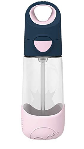 b.box ストロー付ドリンクボトル 軽くて丈夫 割れにくい トライタン素材 ワンプッシュ式 食洗器対応 インディゴローズ