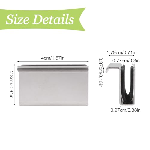 Image of 8Pcs Glass Finger Edge Pull Cabinet Finger Pull Handle Glass Door Clips Cabinet Latch Clamp Concealed Handle for Display Glasscase Door (Pearl Nickel)