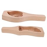 Veemoon 2個 伝統柄 木製 月餅型 中秋節用 ペストリーベーキングツール カープと長寿桃模様付き 中華ケーキ型