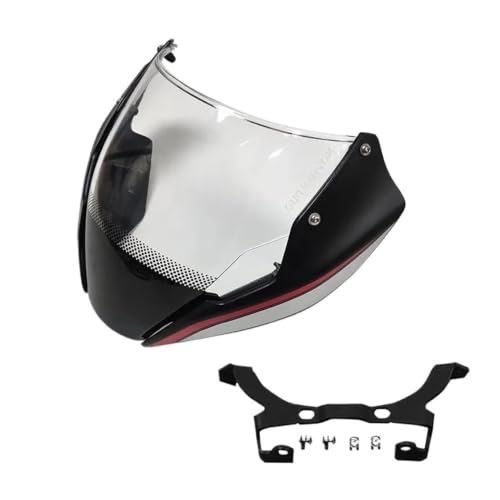 Pare-brise Ducati Monster déflecteur de fumée tricolore noir rouge argent avec kit