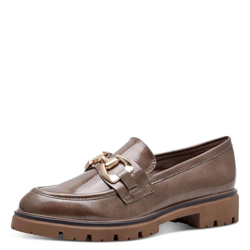 Marco Tozzi Damen 2-24700-43 Loafer, Taupe Patent, 38 EU