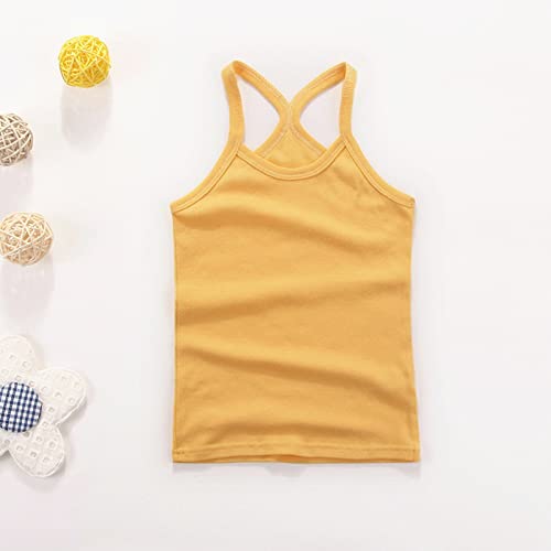 Girl’s Sleeveless Tank Top Stretch Undershirts Cami Camisole, UV Protective Sleeveless Undershirts Crop Tank Top (Yellow, 18-24 Months)3
