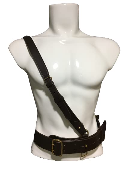 Sam Browne Belt With Shoulder Strap - Dark Brown2