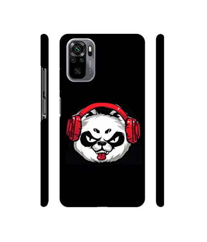 Image of Panda with Headphone Design 3D Printed Hard Back Case Cover for Mi Redmi Note 10 4G / Note 10S 4G