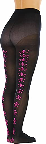 Image of ToBeInStyle Women's Skull Crossbones Skeleton Pirate Symbol Hosiery Tights & Thigh High Stockings