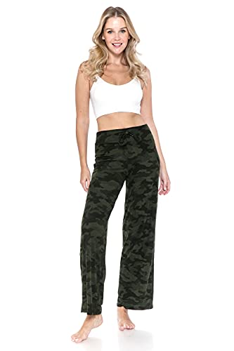 Image of Leggings Depot Women's Wide Leg Drawstring Pajama Pants for Lounge, Sleep