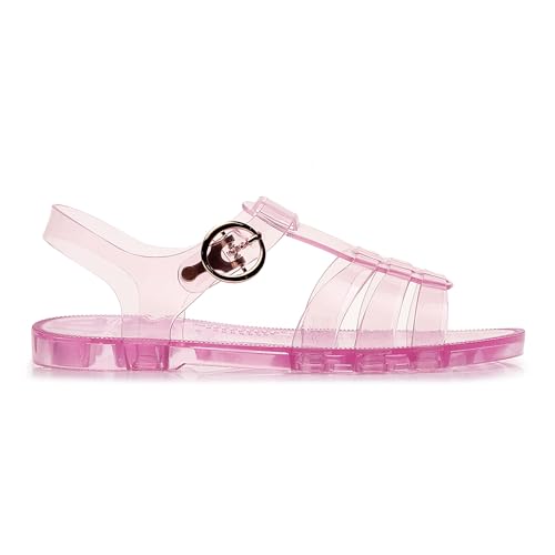 Image of Toddler Sandals Jelly Shoes Girls Unisex Boy Flat Retro Slides Clear Kids Water Slippers Slingback Summer Beach Size 8 Adjustable Buckle Glitter Dress Soft