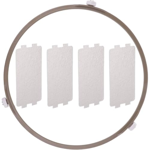 JEYORZY 1pcs Universal Anillo Bandeja Microondas y 4 placa de mica para microondas, placa mica, Soporte De Rodillo De Bandeja Anillo, Anillo Rodillo Microondas Soporte de Microondas para Bandeja Placa