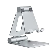 Nulaxy Phone Stand, Fully Foldable Angle Height Adjustable Mobile Phone Holder Stand Dock Aluminum Desk Compatible with iPhone 15 14 13 12 11 Pro Max XR X 8, HUAWEI, Galaxy, All Phones