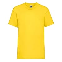 Fruit of the Loom Plain Childrens Yellow T Shirt All Ages (Age 7-8)